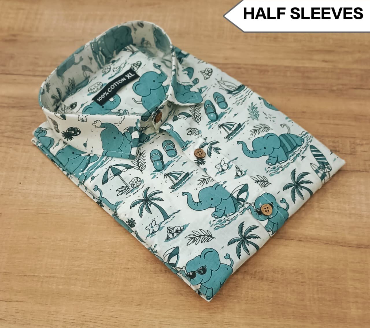 Cotton Printed Men Shirt Half Sleeve