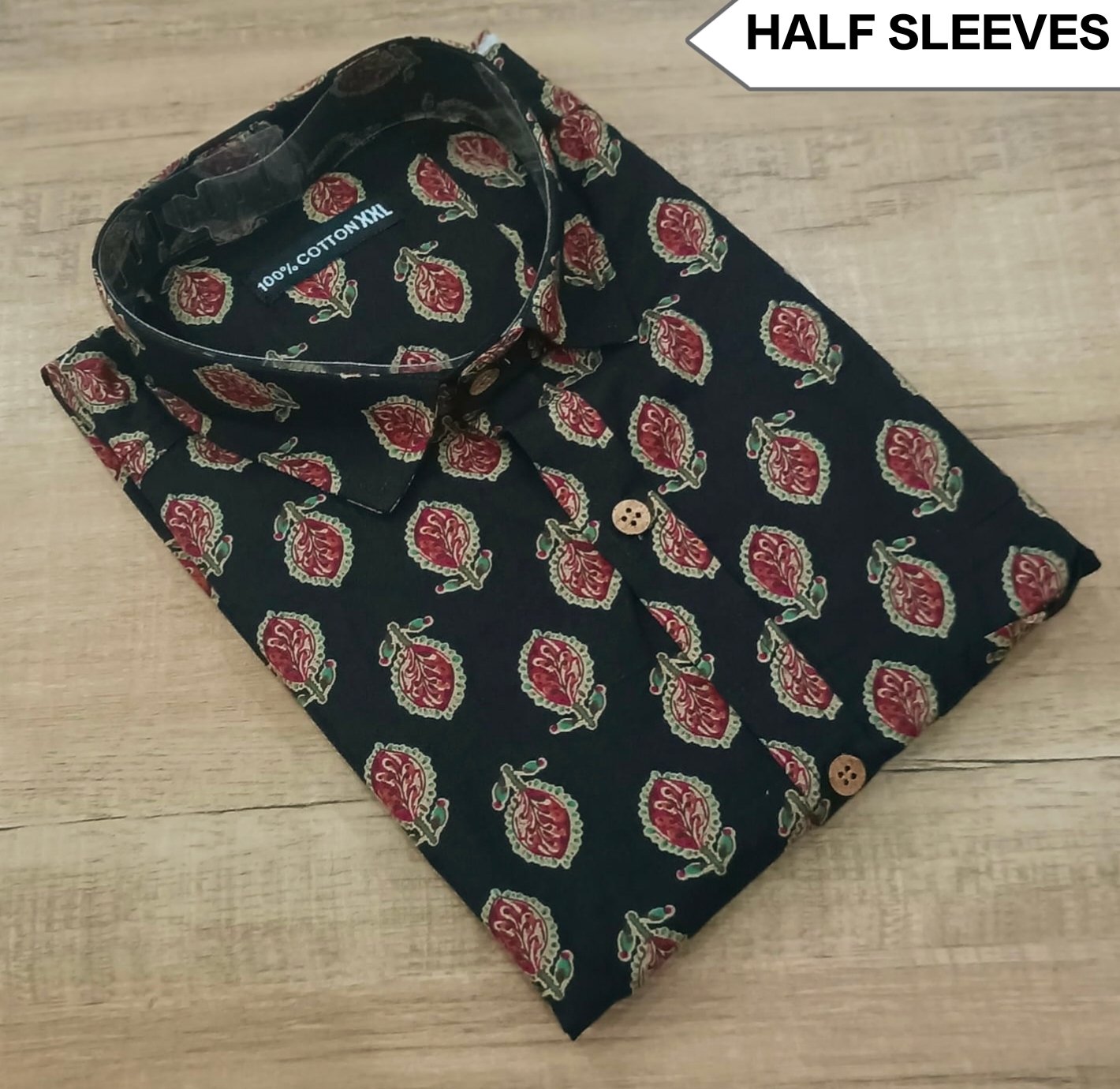 Cotton Printed Men Shirt Half Sleeve