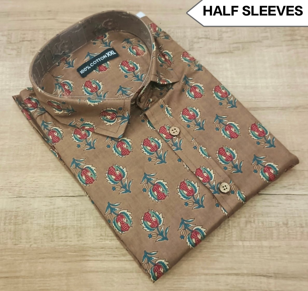 Cotton Printed Men Shirt Half Sleeve