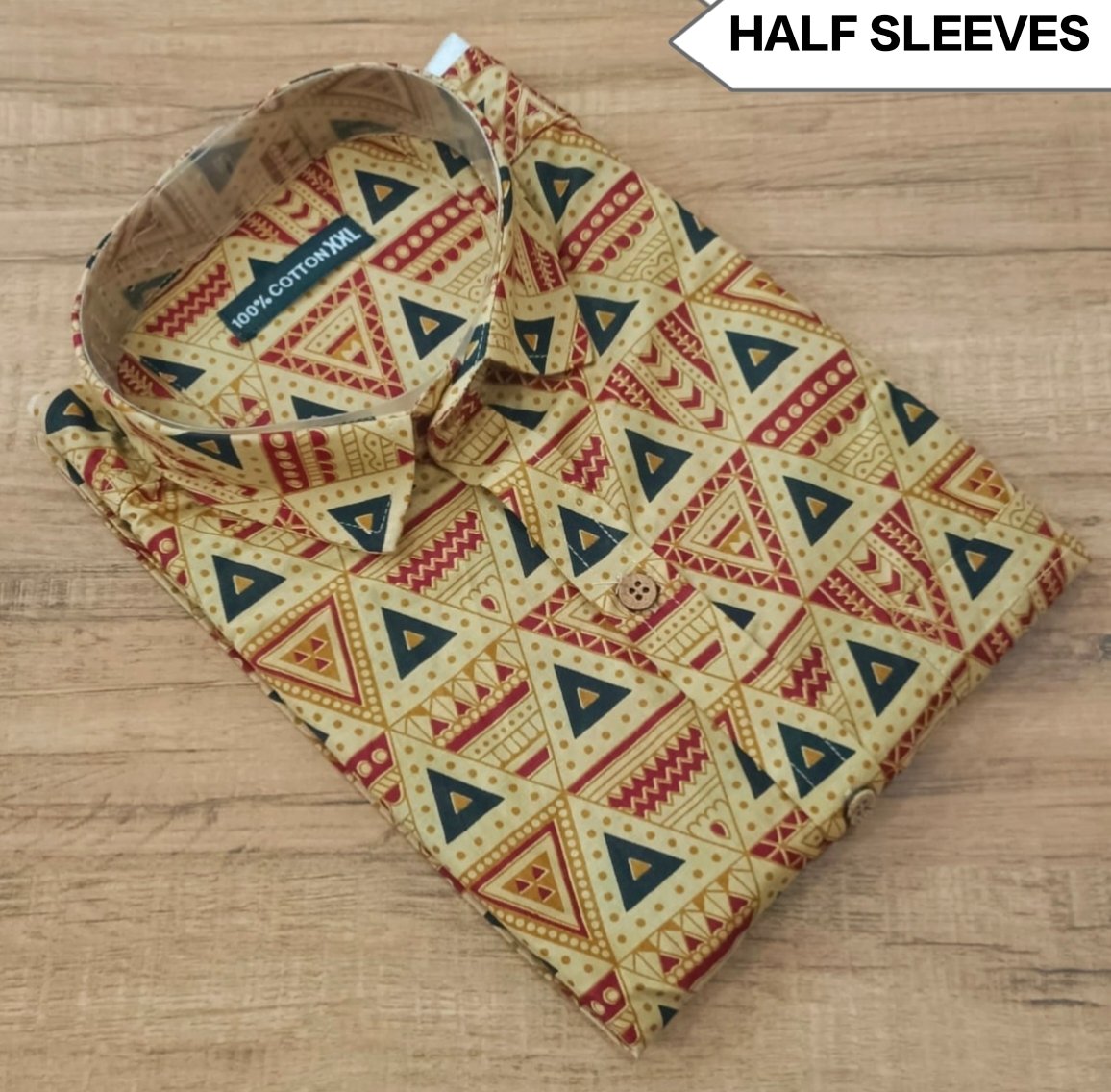 Cotton Printed Men Shirt Half Sleeve