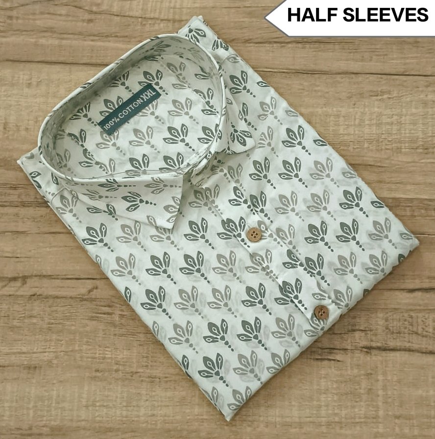Cotton Printed Men Shirt Half Sleeve