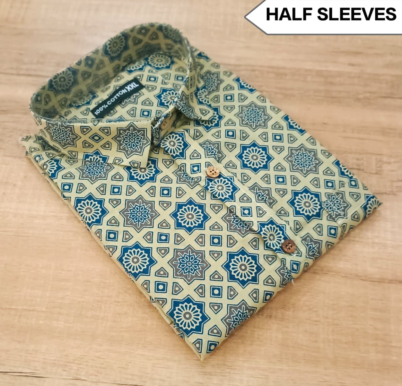 Cotton Printed Men Shirt Half Sleeve