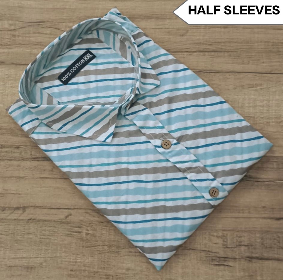 Cotton Printed Men Shirt Half Sleeve