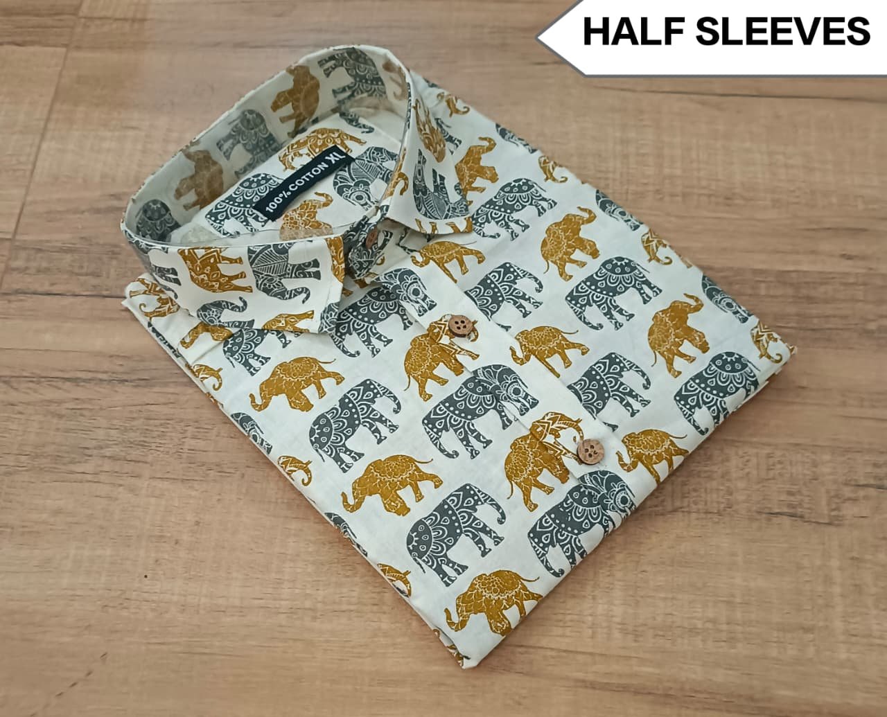 Cotton Printed Men Shirt Half Sleeve