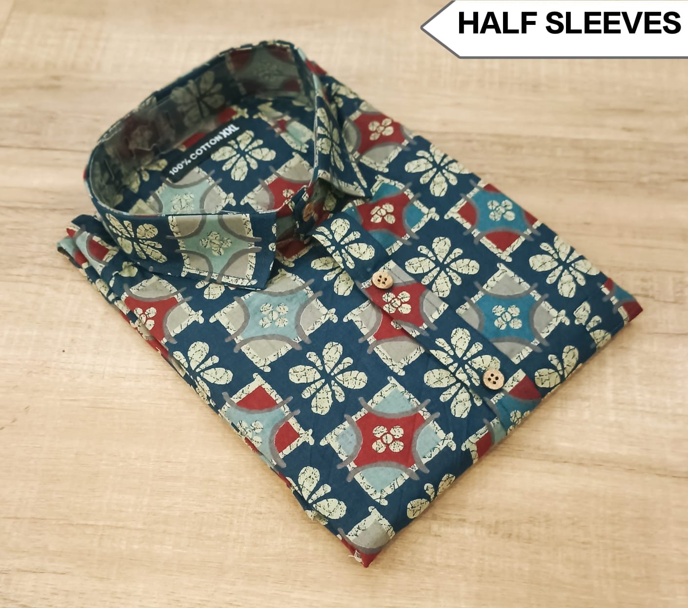 Cotton Printed Men Shirt Half Sleeve
