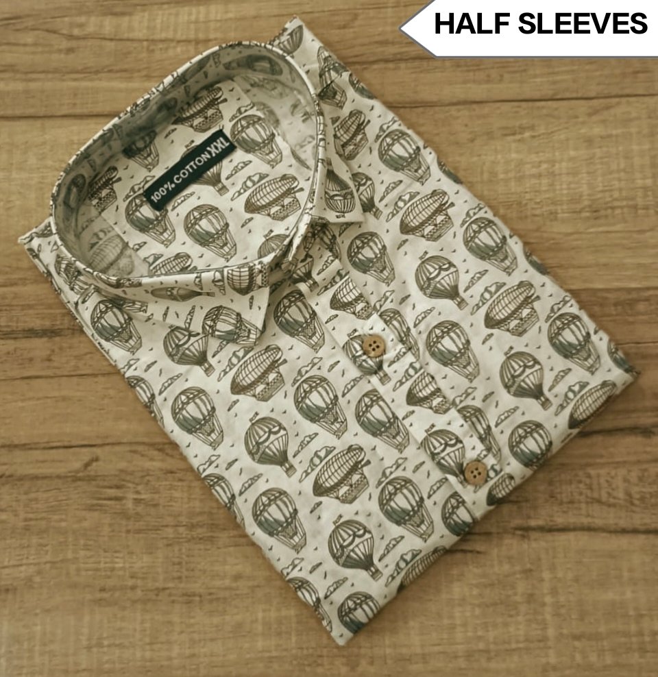 Cotton Printed Men Shirt Half Sleeve