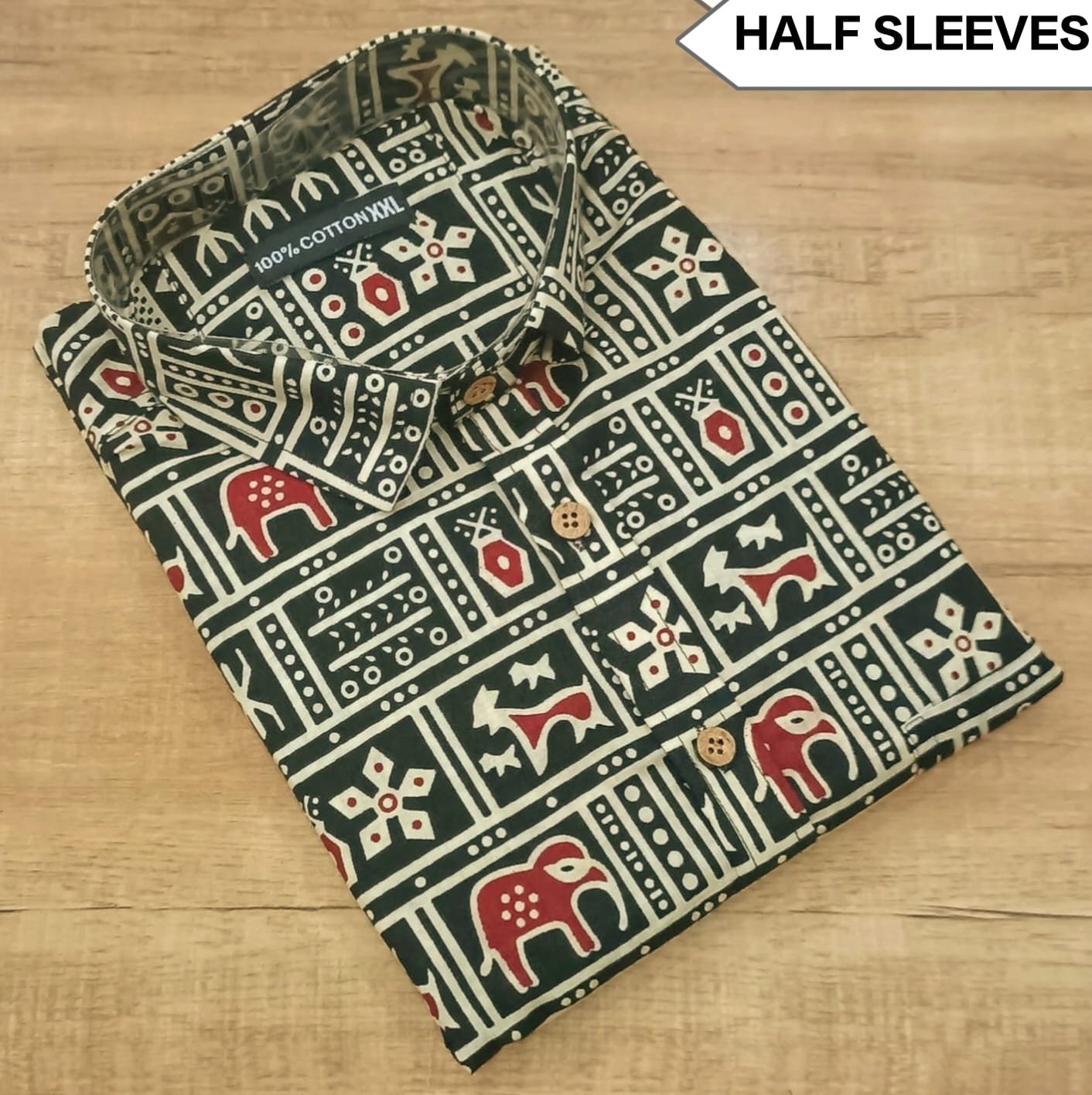 Cotton Printed Men Shirt Half Sleeve