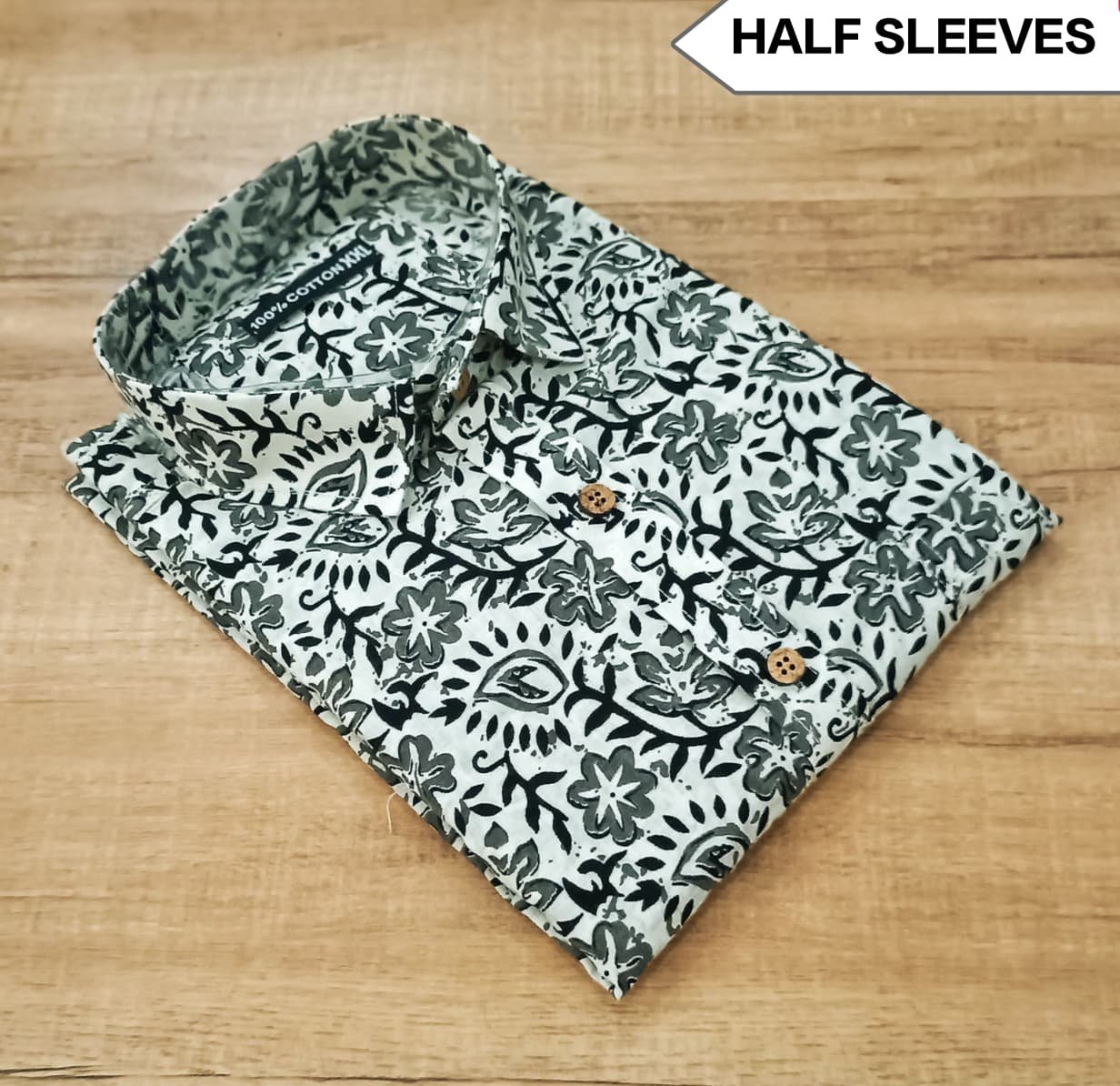 Cotton Printed Men Shirt Half Sleeve