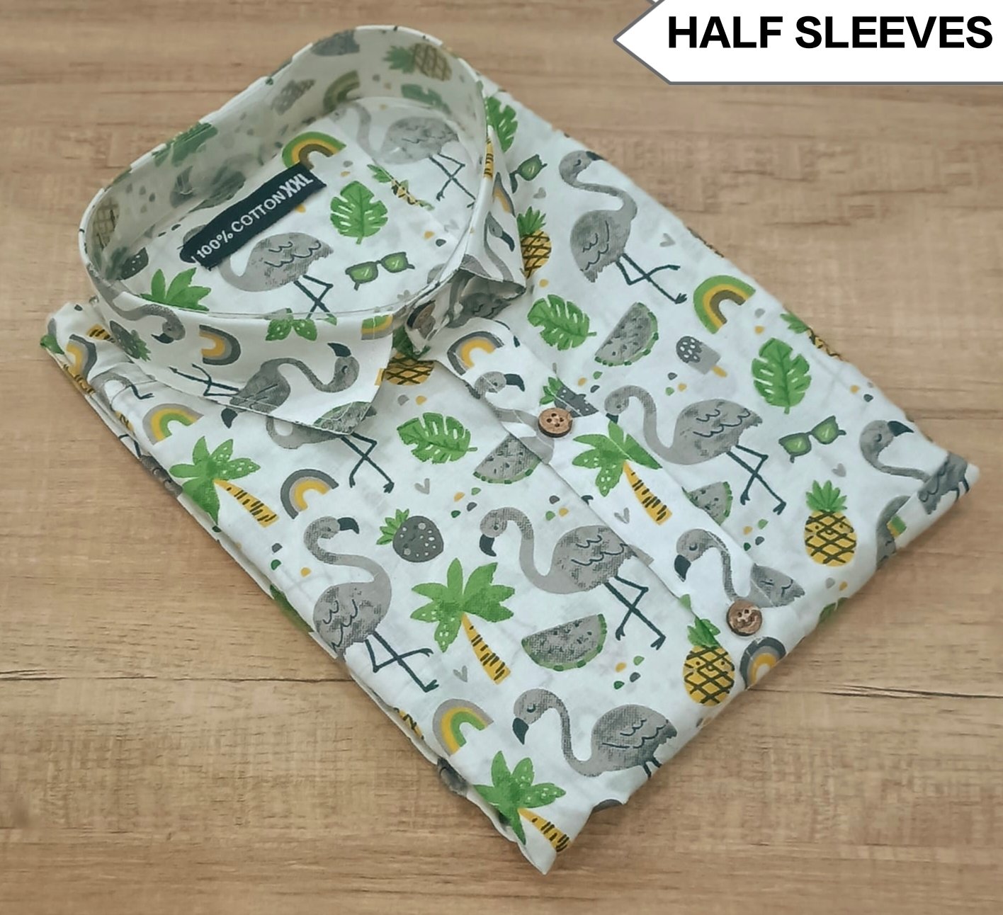 Cotton Printed Men Shirt Half Sleeve