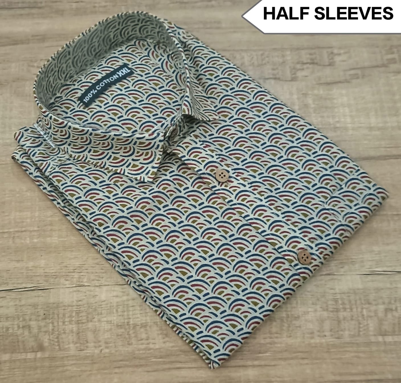 Cotton Printed Men Shirt Half Sleeve