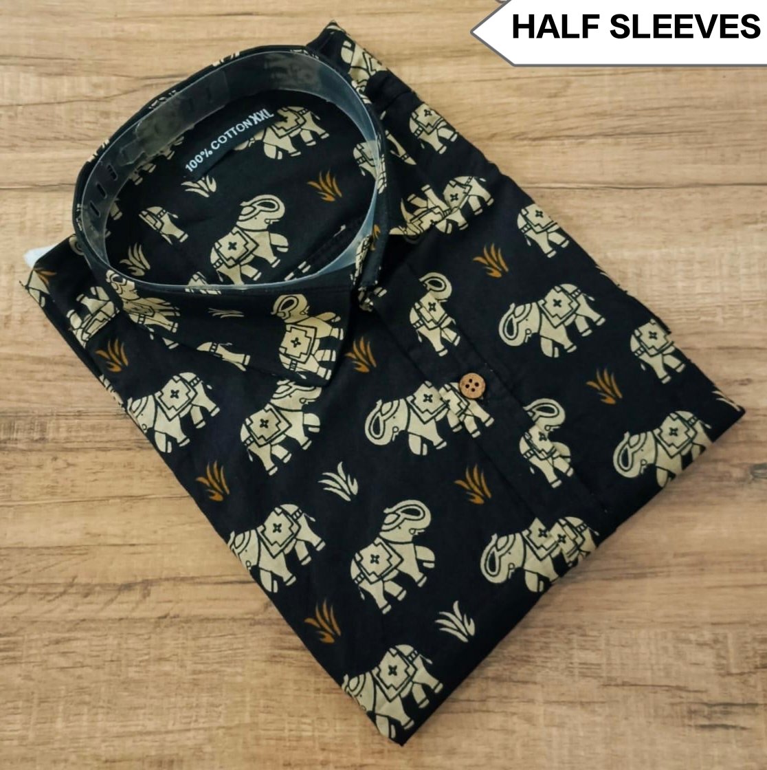 Cotton Printed Men Shirt Half Sleeve