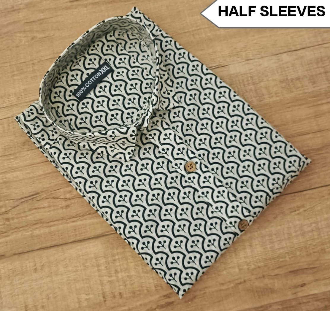 Cotton Printed Men Shirt Half Sleeve