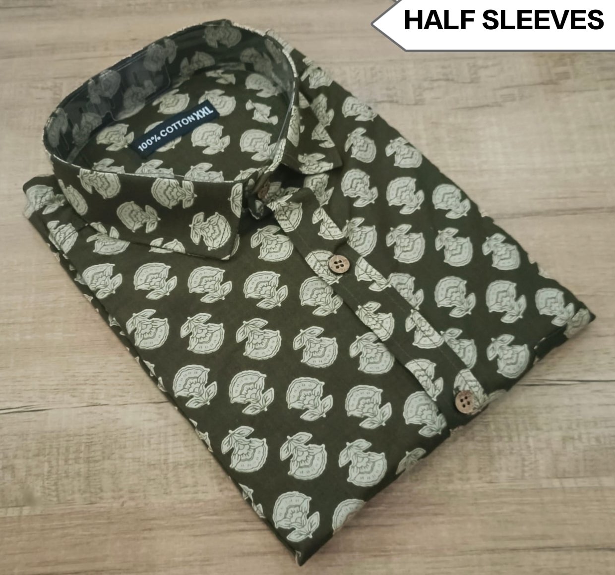 Cotton Printed Men Shirt Half Sleeve