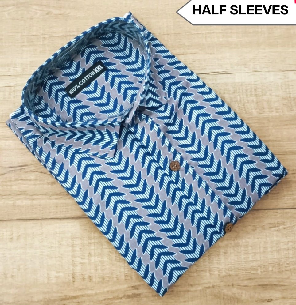 Cotton Printed Men Shirt Half Sleeve