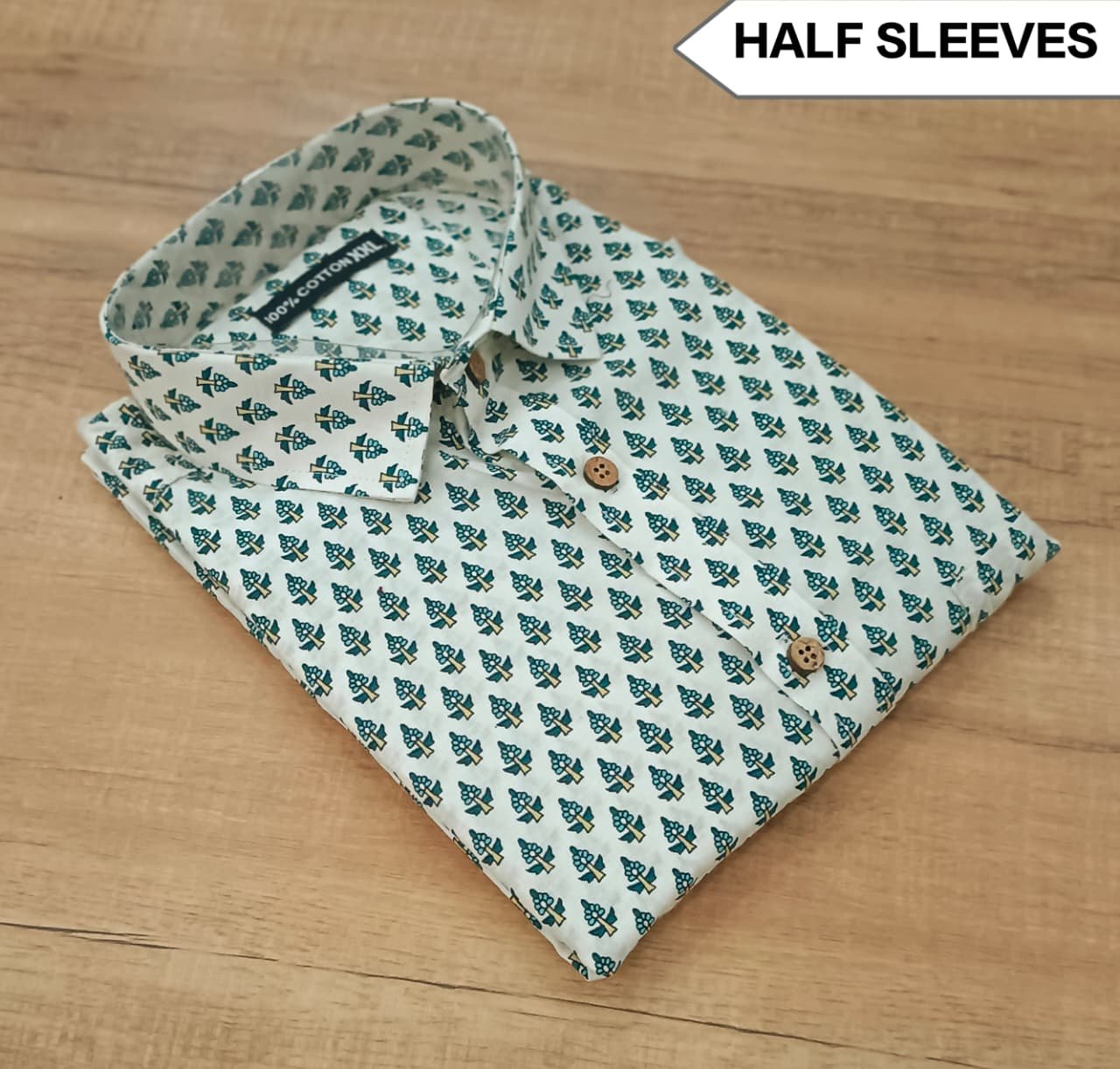 Cotton Printed Men Shirt Half Sleeve