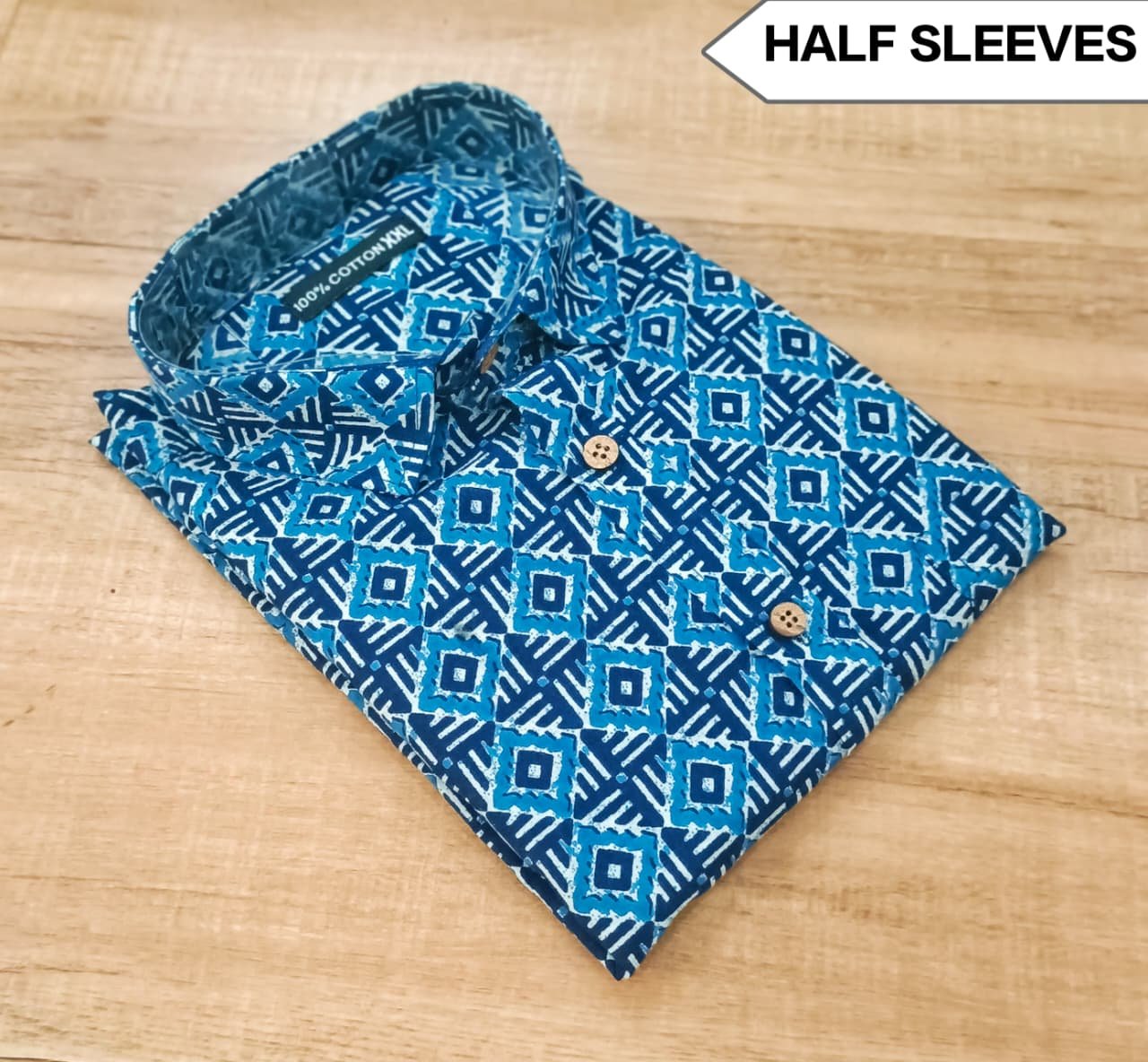 Cotton Printed Men Shirt Half Sleeve