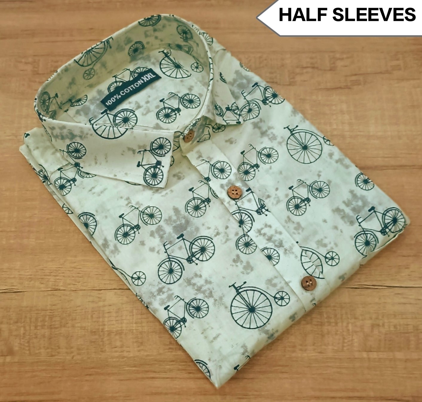 Cotton Printed Men Shirt Half Sleeve