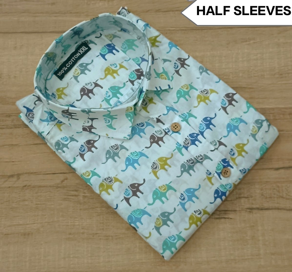 Cotton Printed Men Shirt Half Sleeve