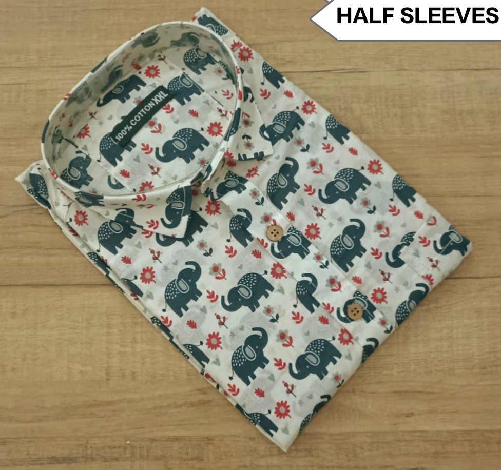 Cotton Printed Men Shirt Half Sleeve