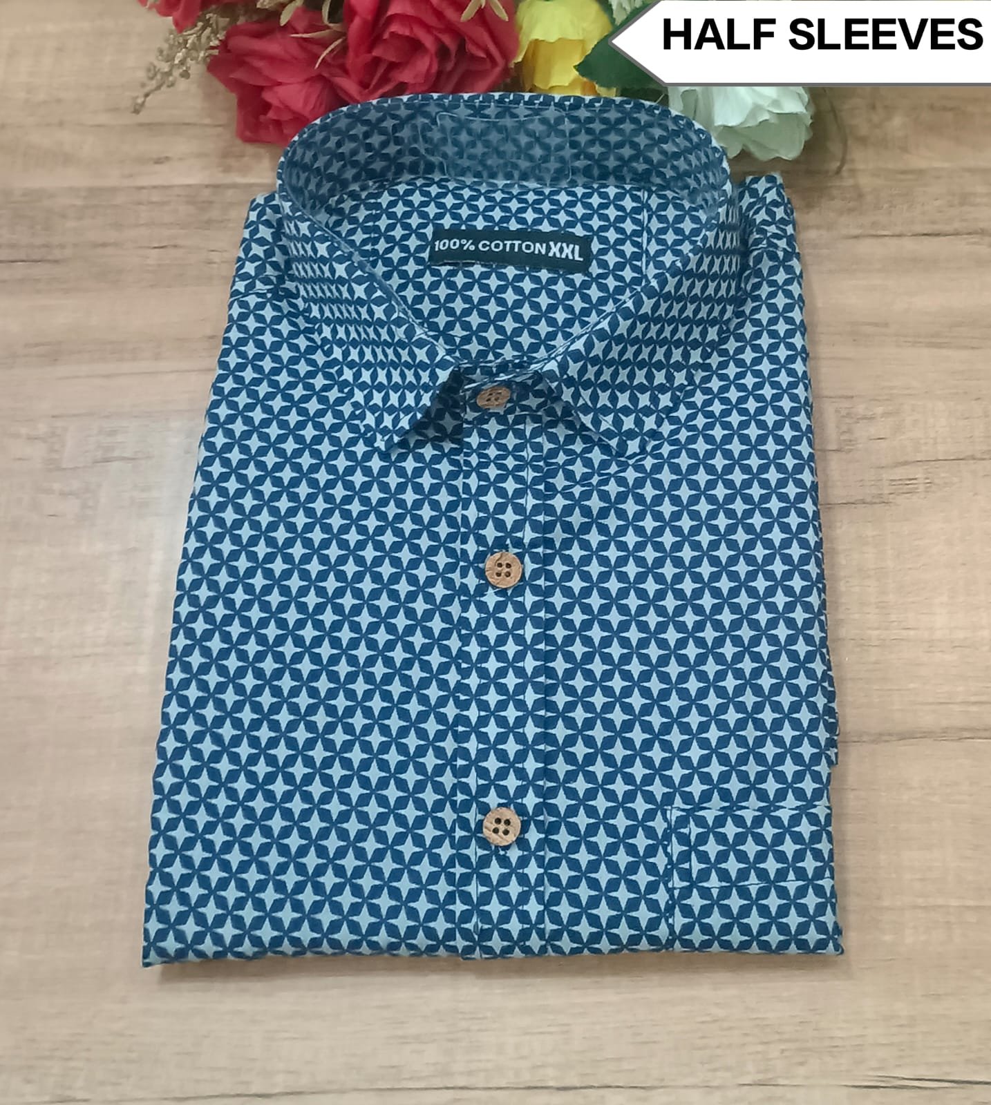 Cotton Printed Men Shirt Half Sleeve