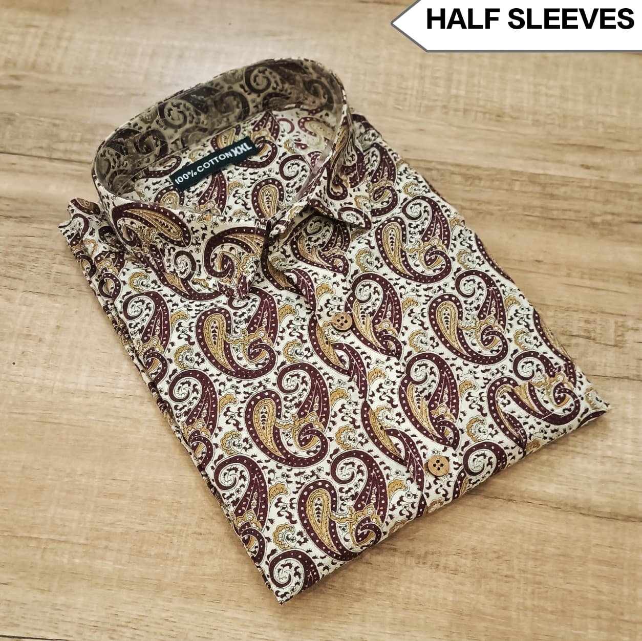 Cotton Printed Men Shirt Half Sleeve