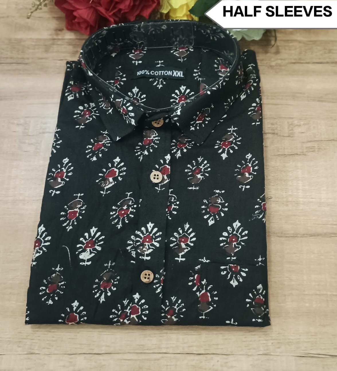 Cotton Printed Men Shirt Half Sleeve