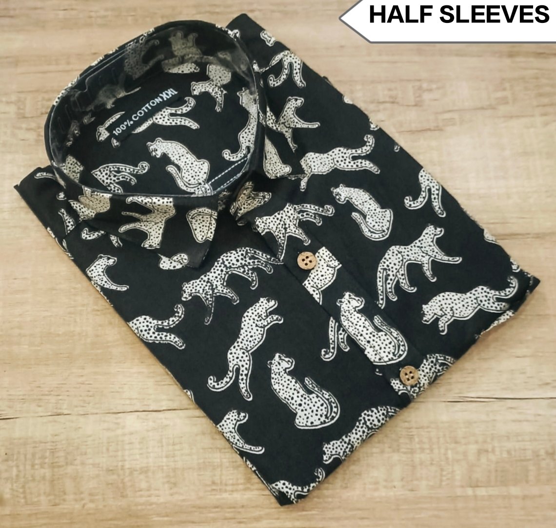 Cotton Printed Men Shirt Half Sleeve