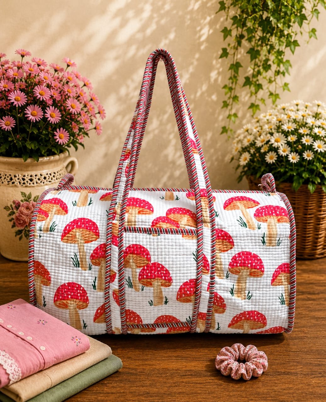 Cotton Quilted Duffle Bag
