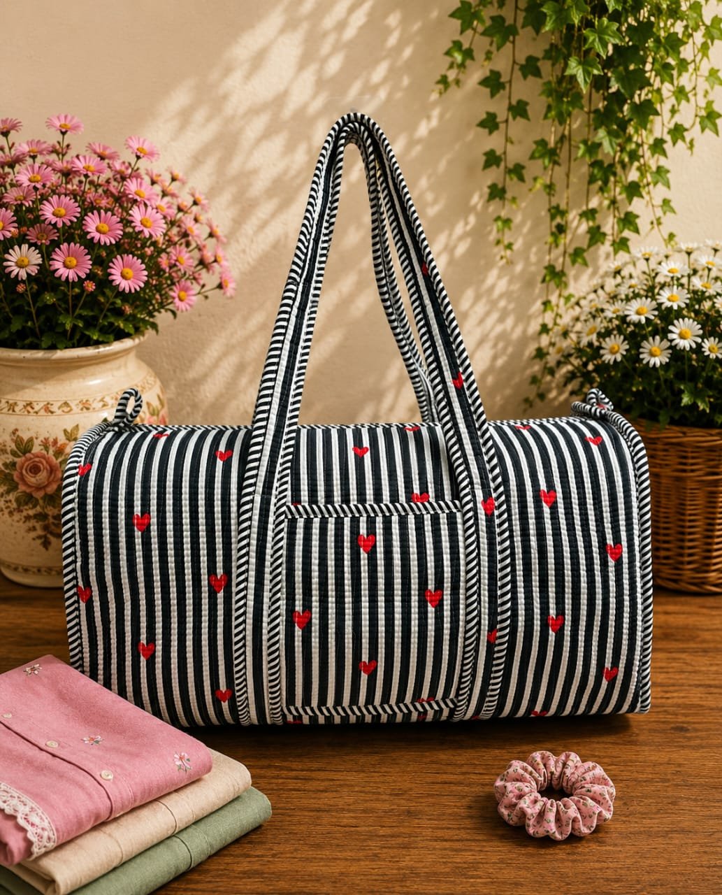 Cotton Quilted Duffle Bag