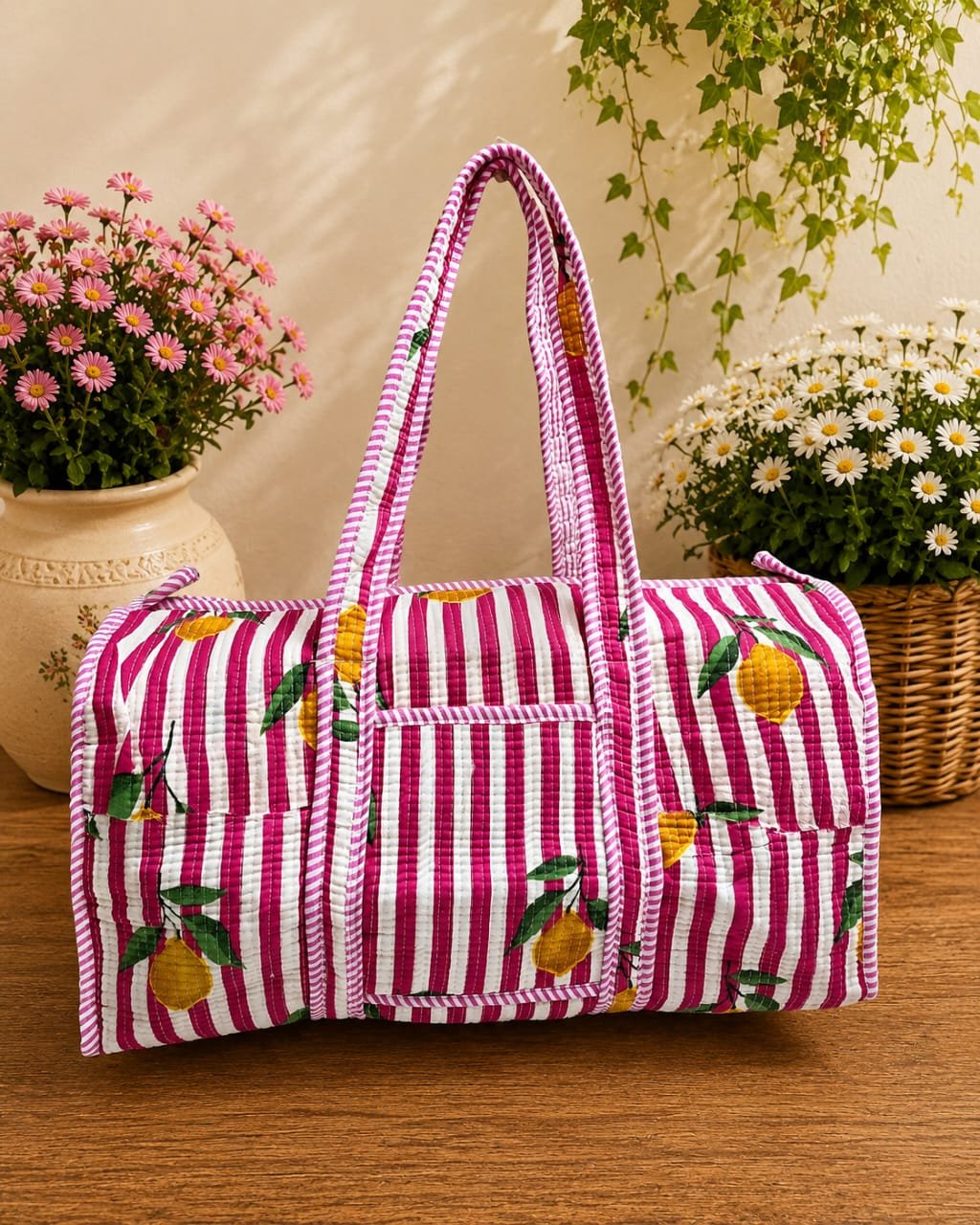 Cotton Quilted Duffle Bag