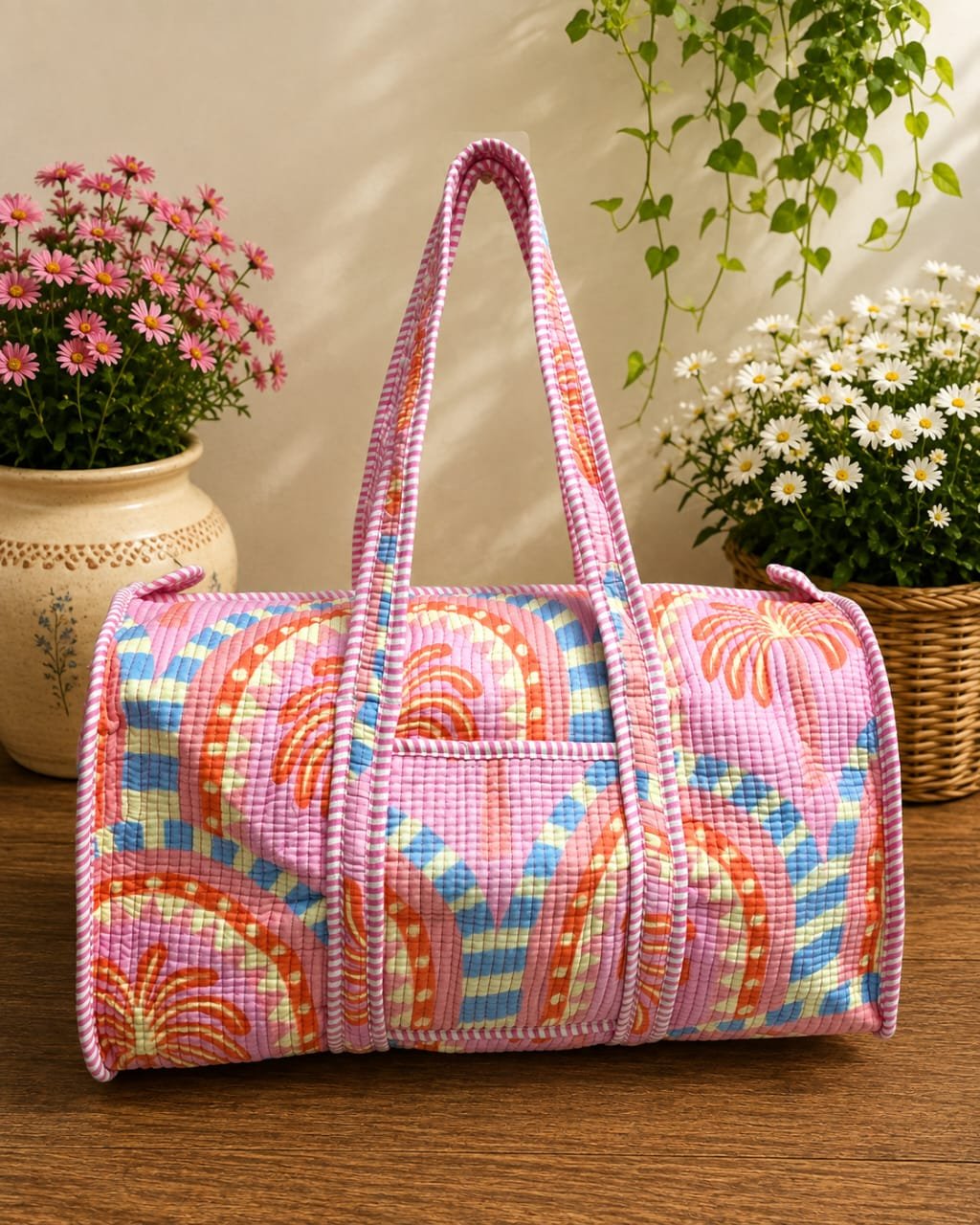 Cotton Quilted Duffle Bag