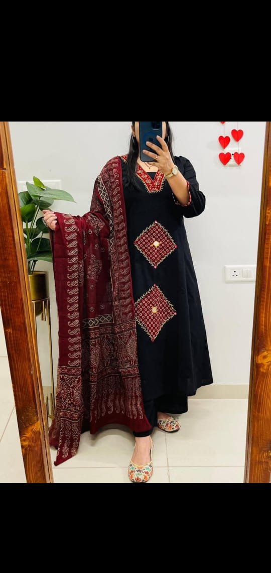 Cotton Embroidered Stitched Suit Set