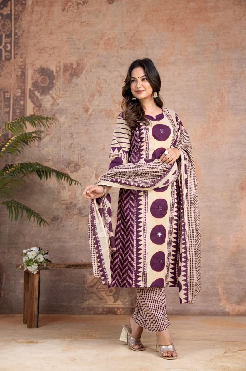 Cotton Printed Stitched Suit Set
