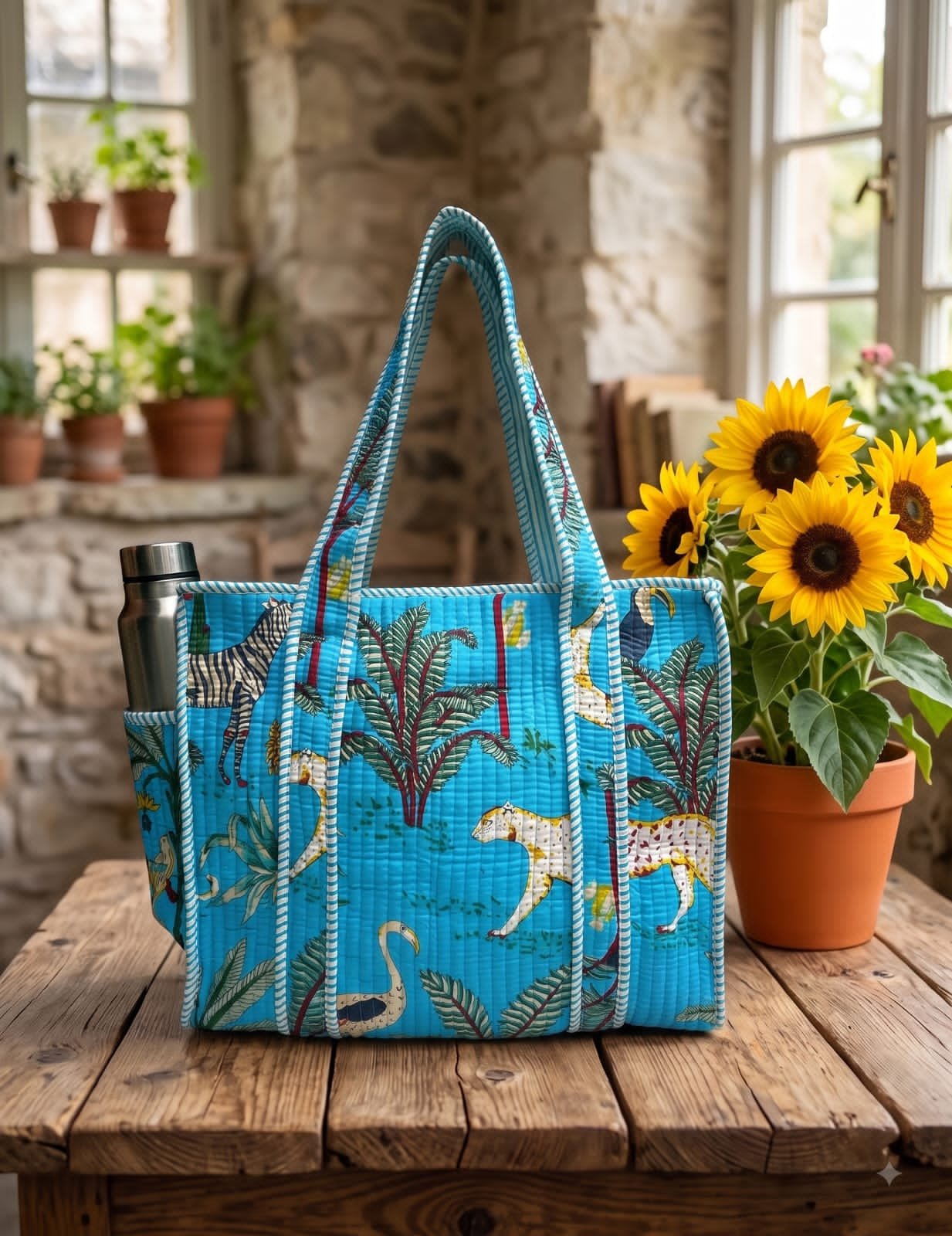 Cotton Printed Quilted Bag 16*16