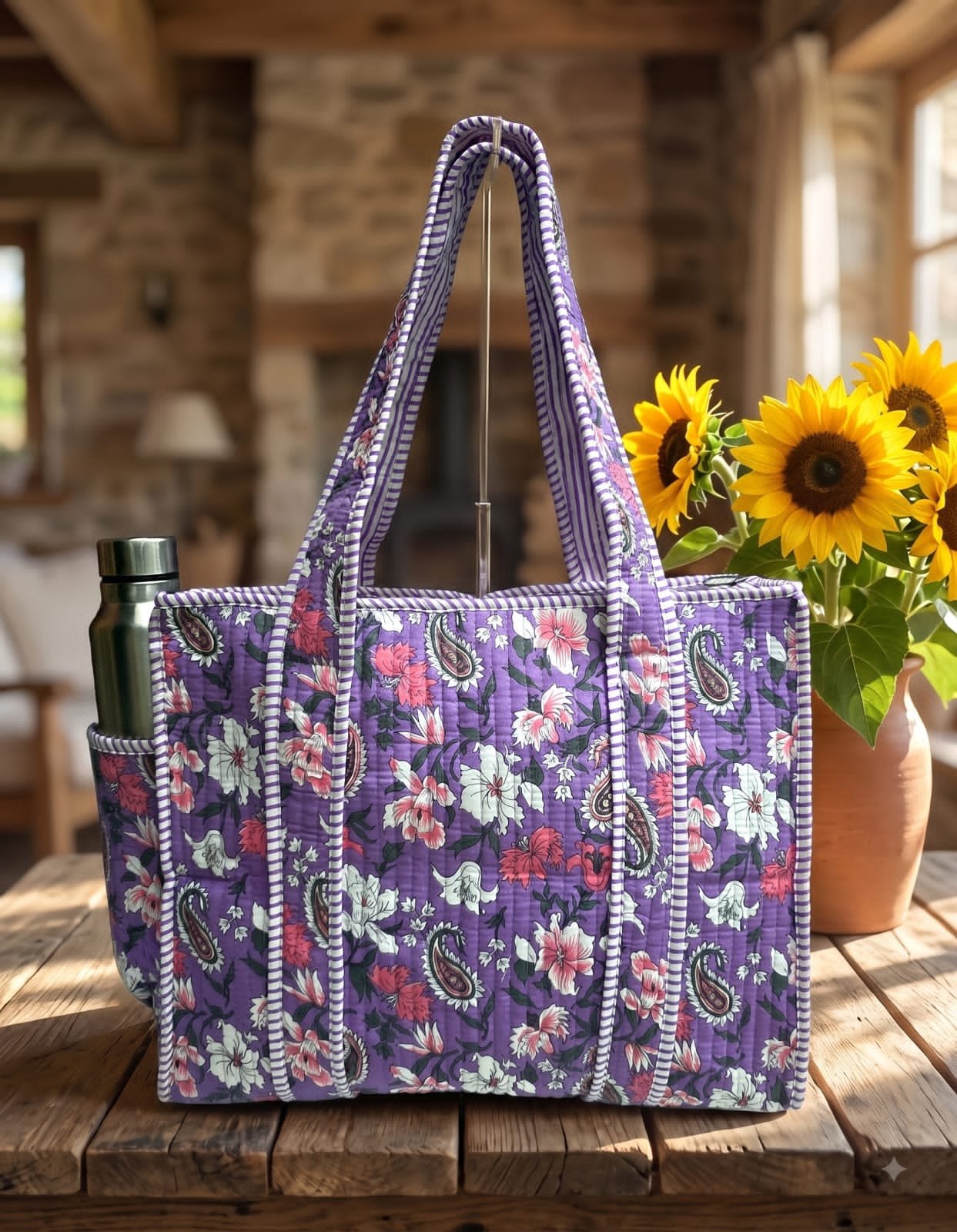 Cotton Printed Quilted Bag 16*16