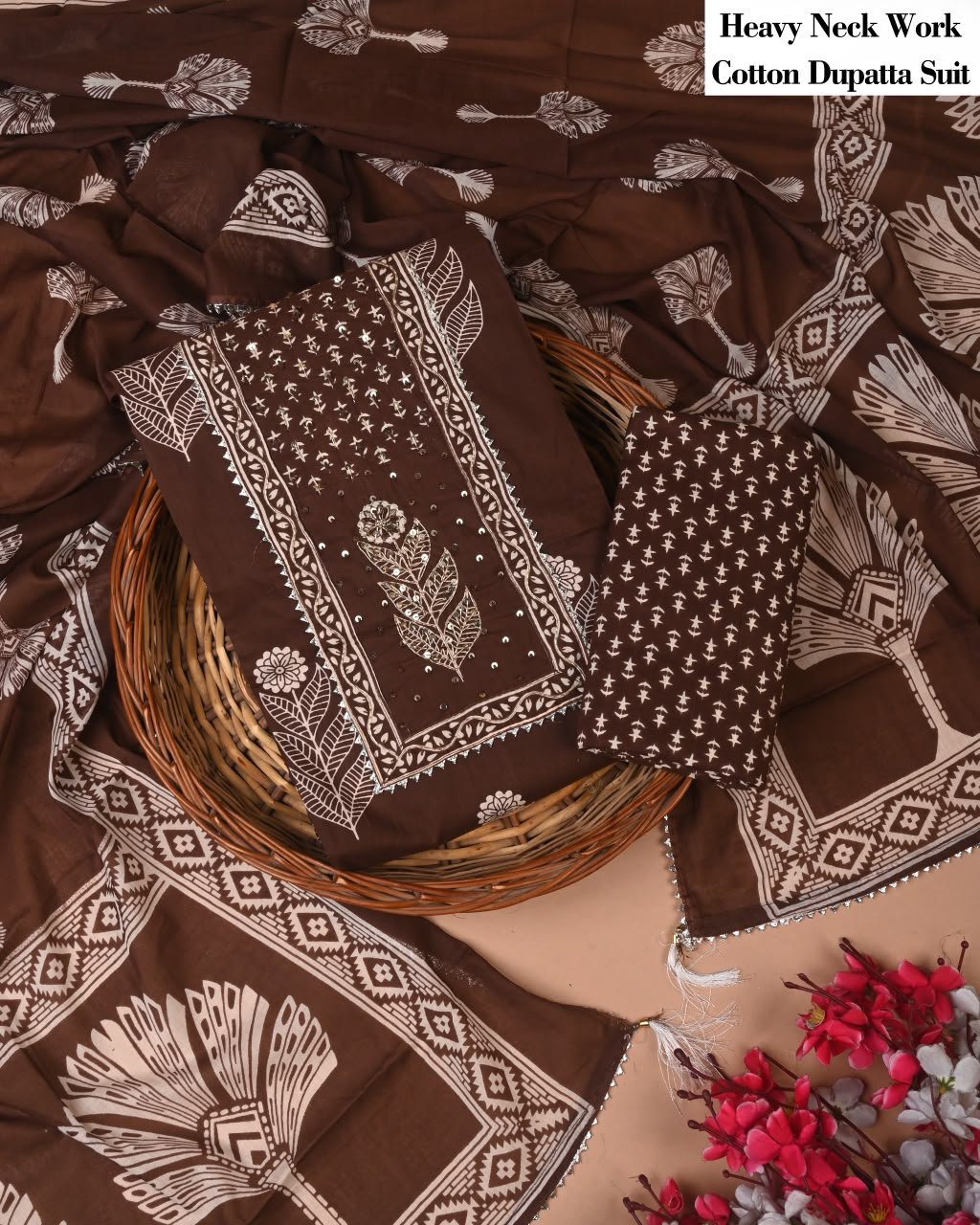Cotton Dupatta Gota work Suit