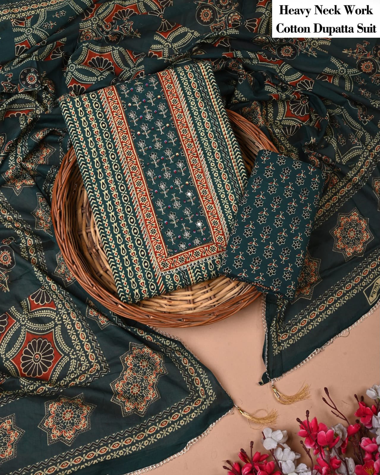 Cotton Dupatta Gota work Suit