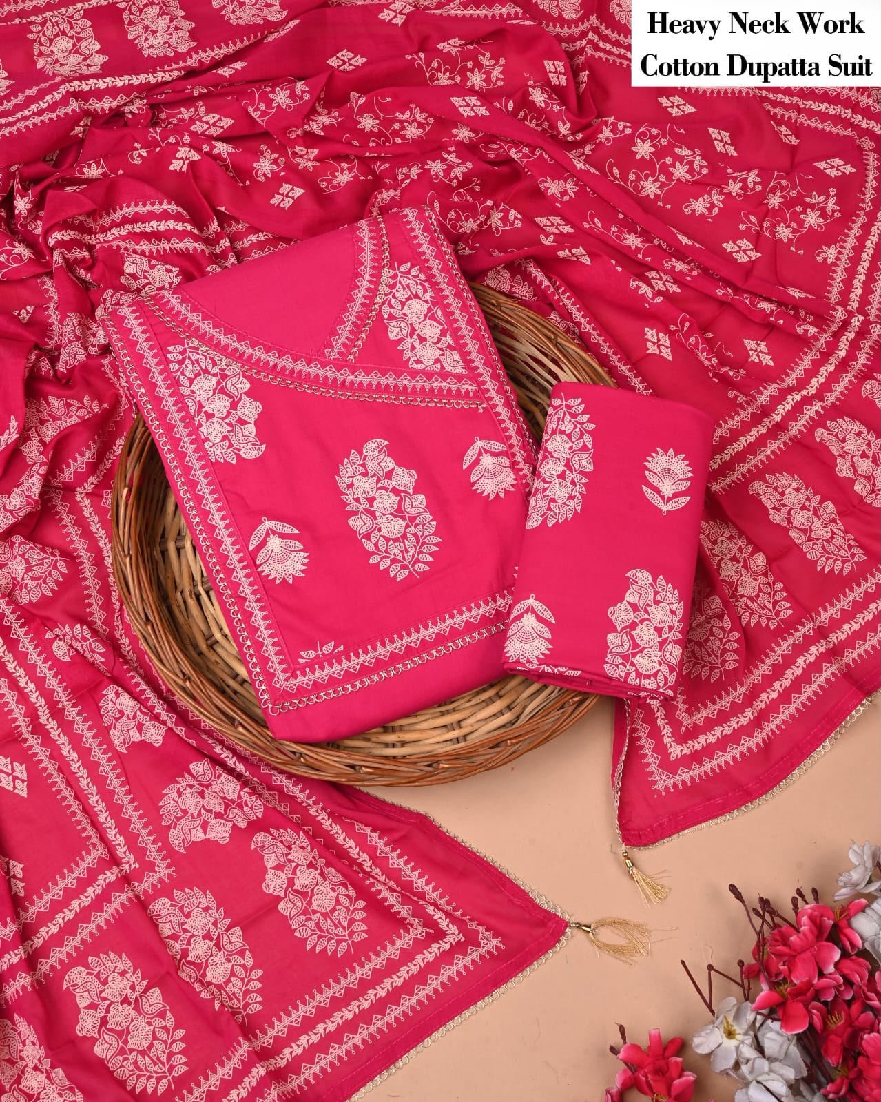 Cotton Dupatta Gota work Suit