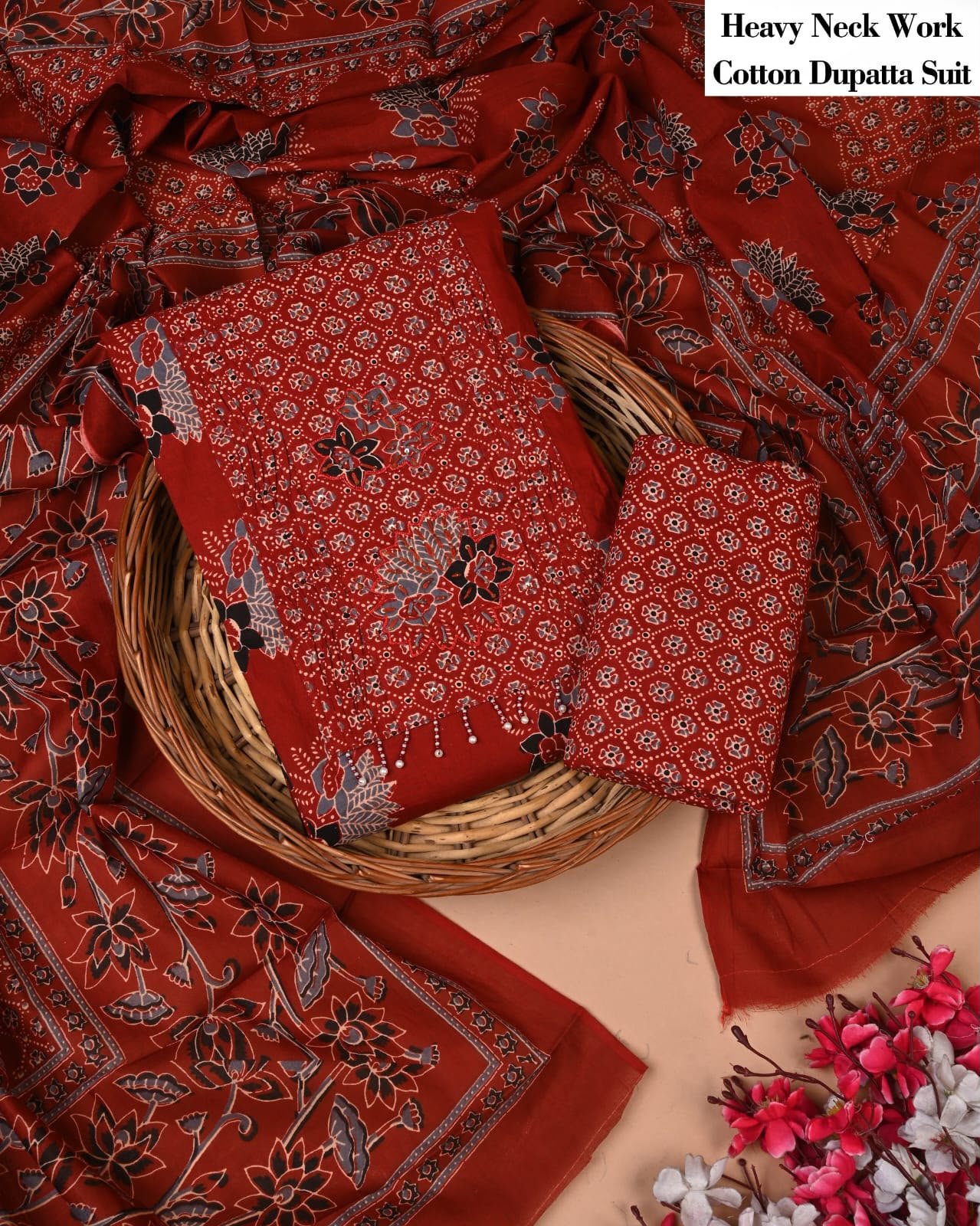 Cotton Dupatta Gota work Suit