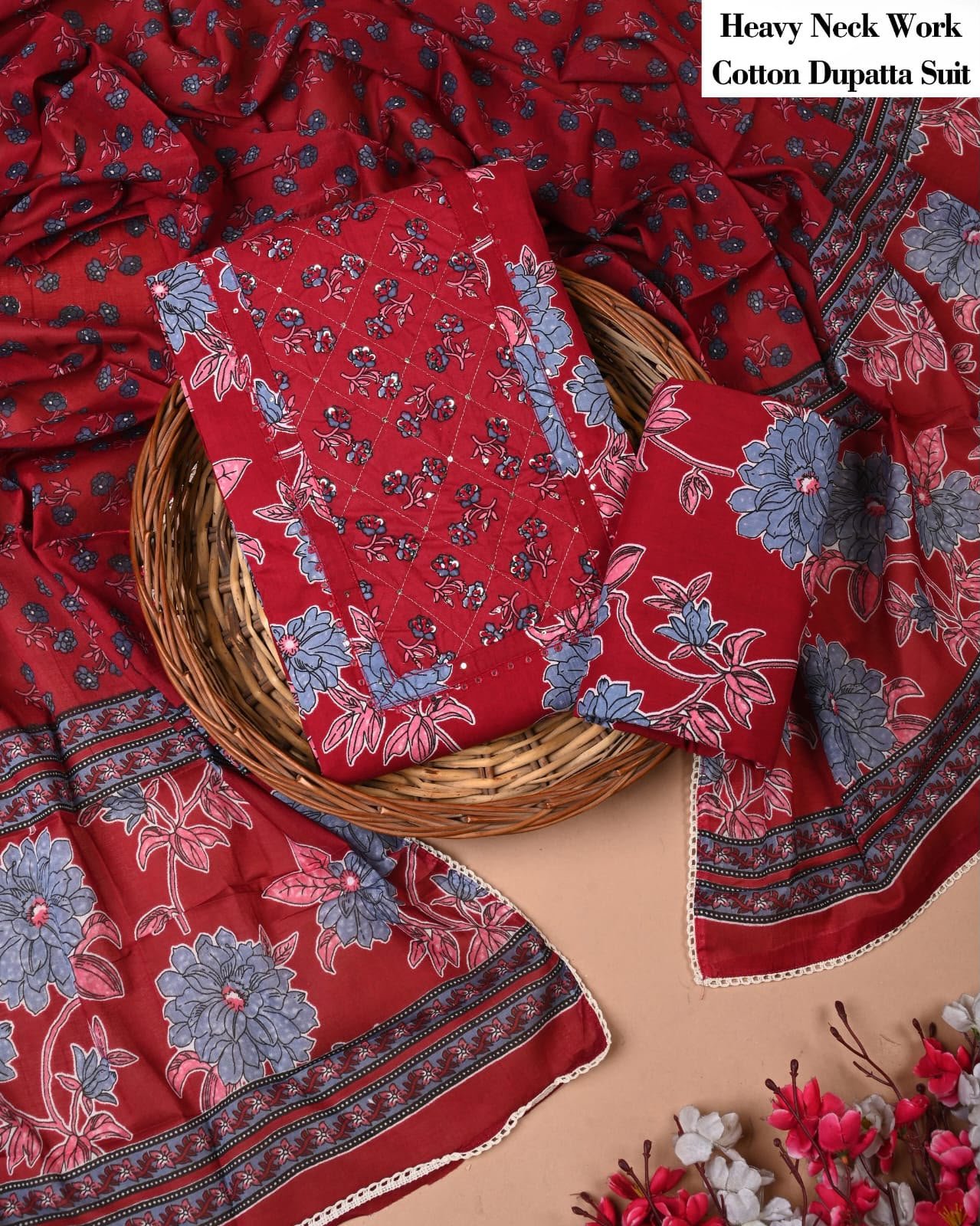 Cotton Dupatta Gota work Suit