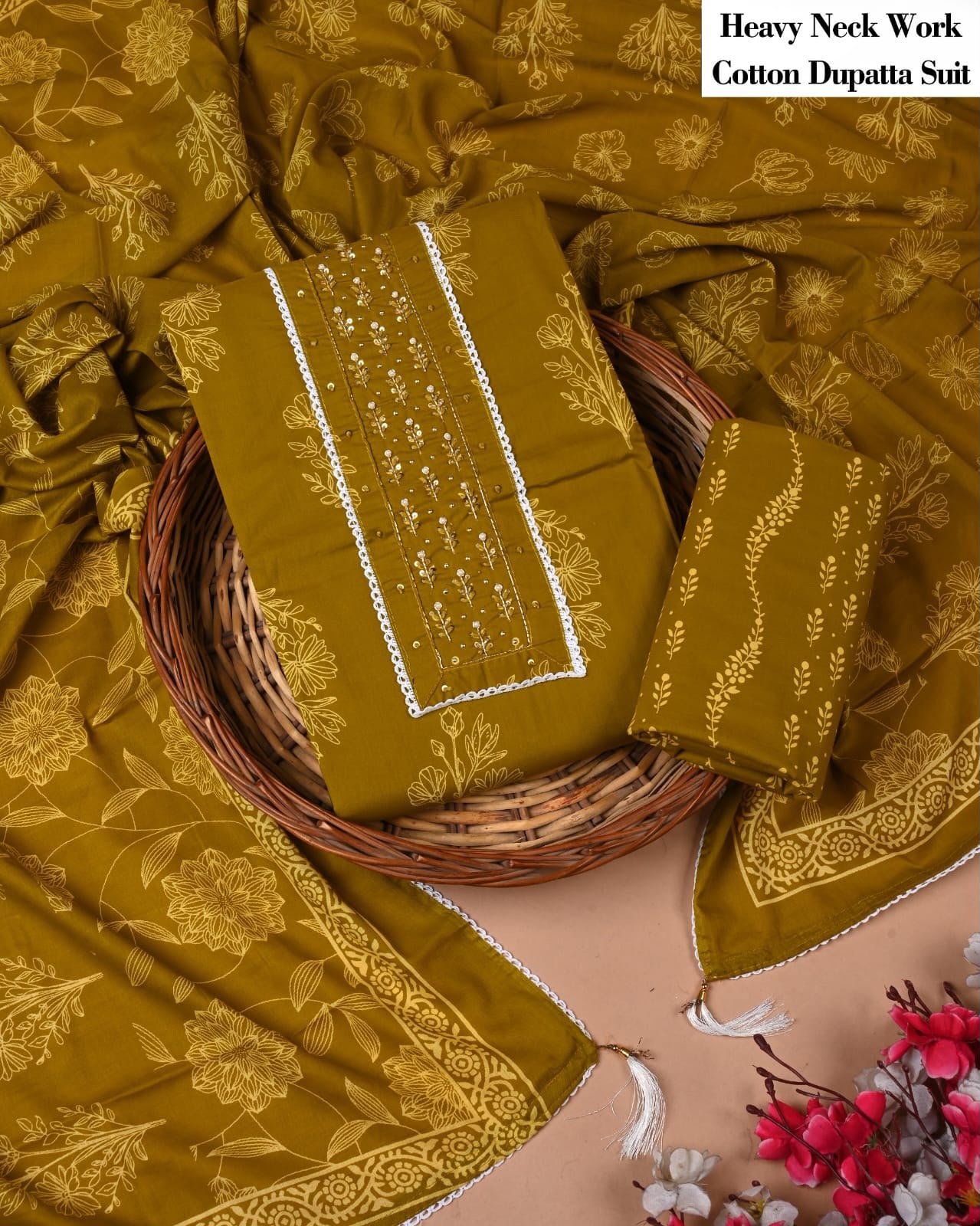 Cotton Dupatta Gota work Suit