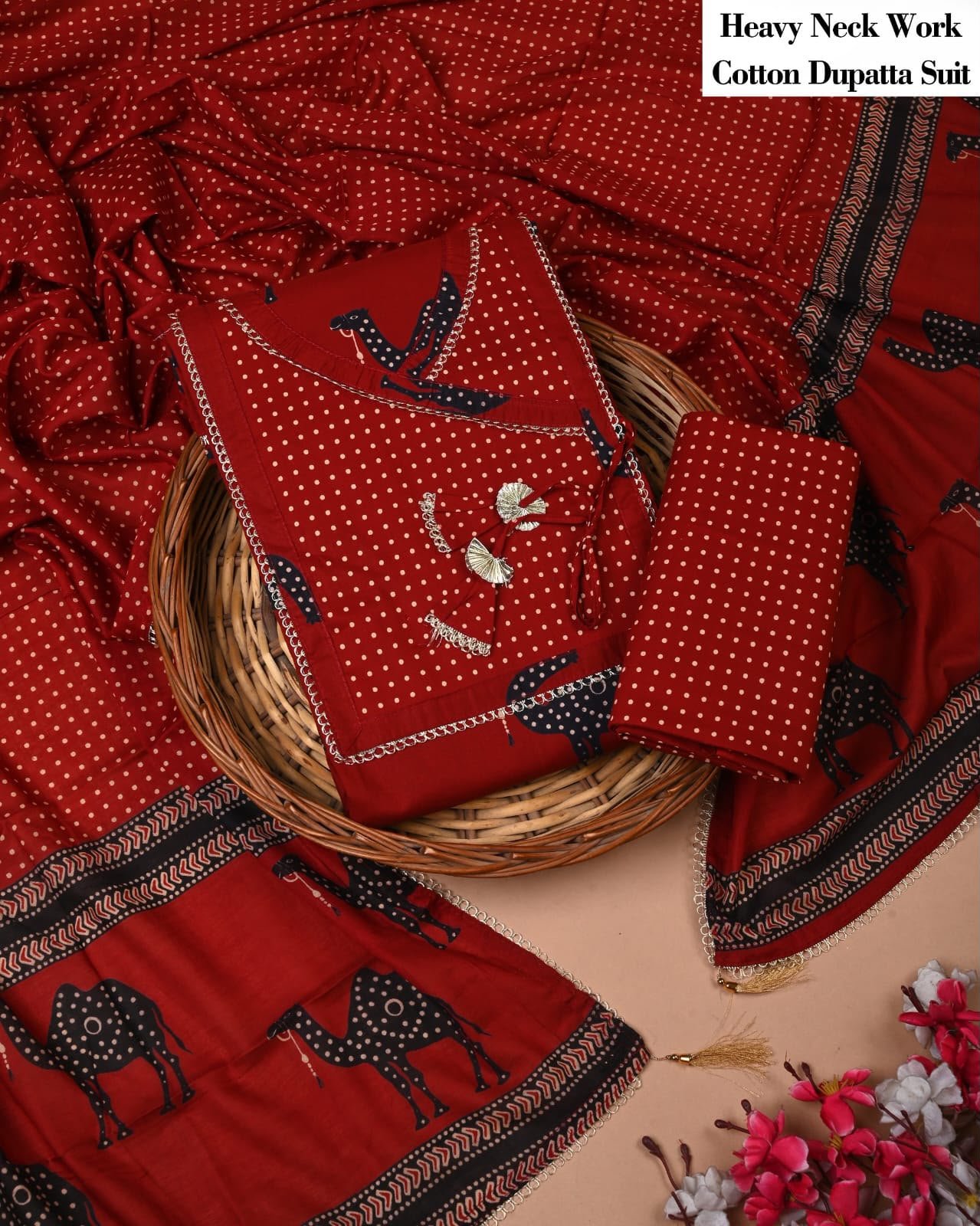Cotton Dupatta Gota work Suit
