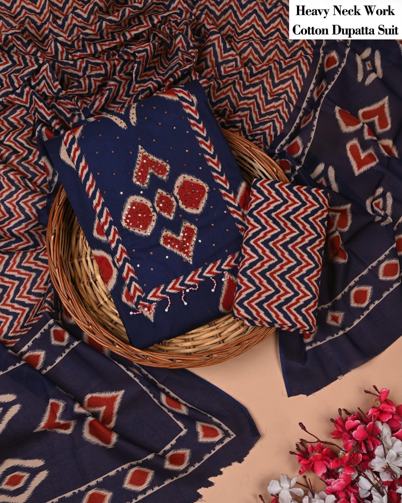 Cotton Dupatta Gota work Suit
