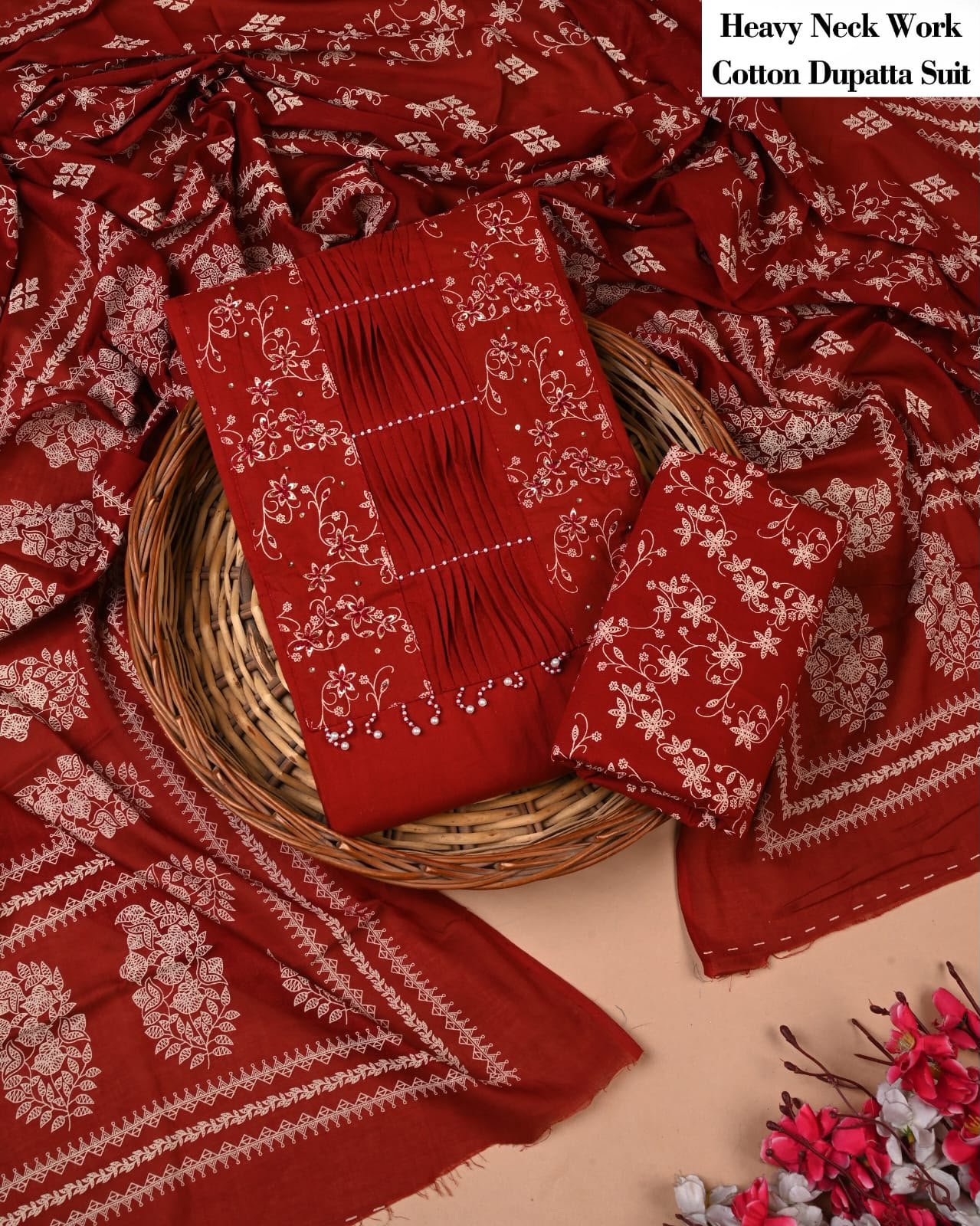 Cotton Dupatta Gota work Suit