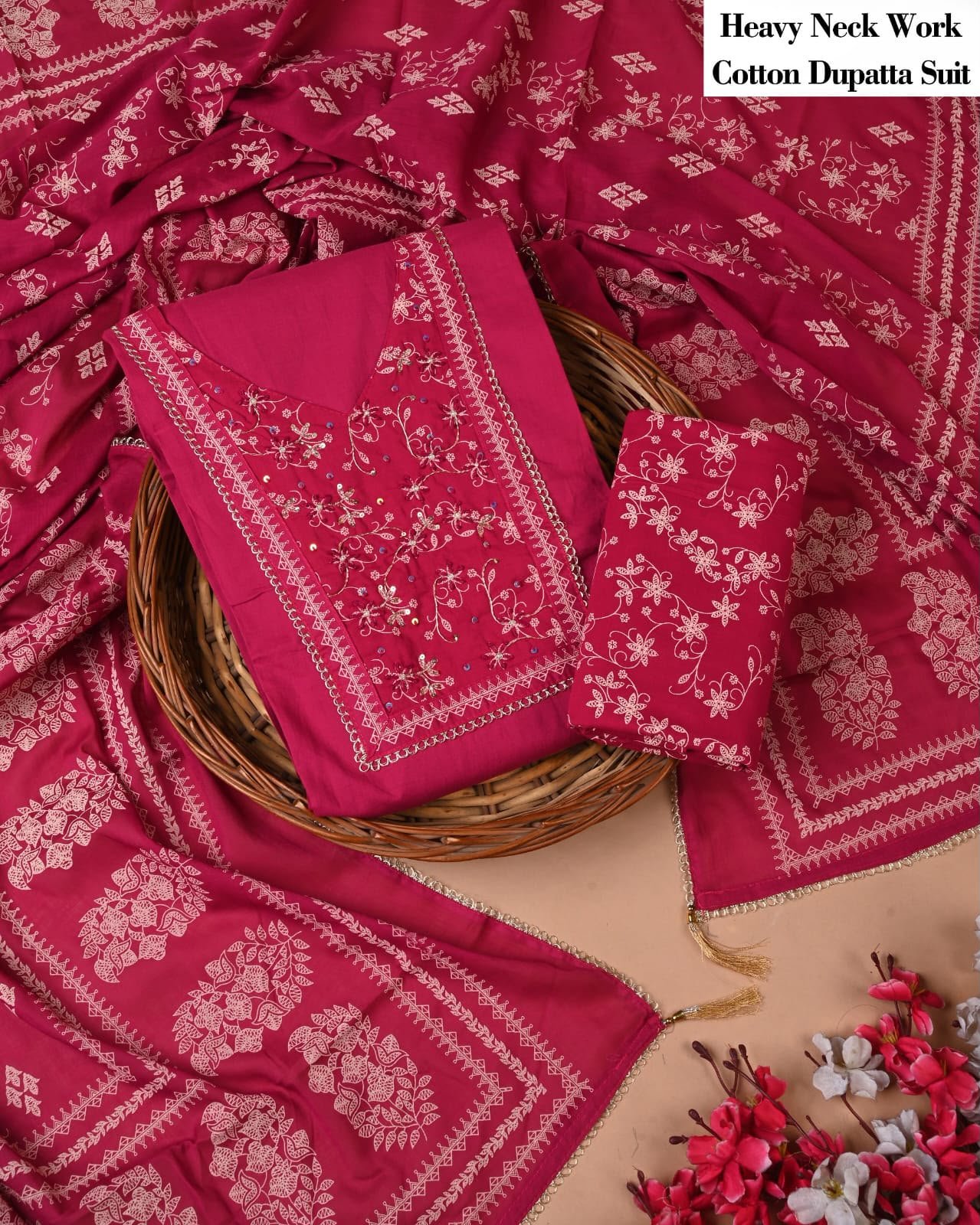 Cotton Dupatta Gota work Suit