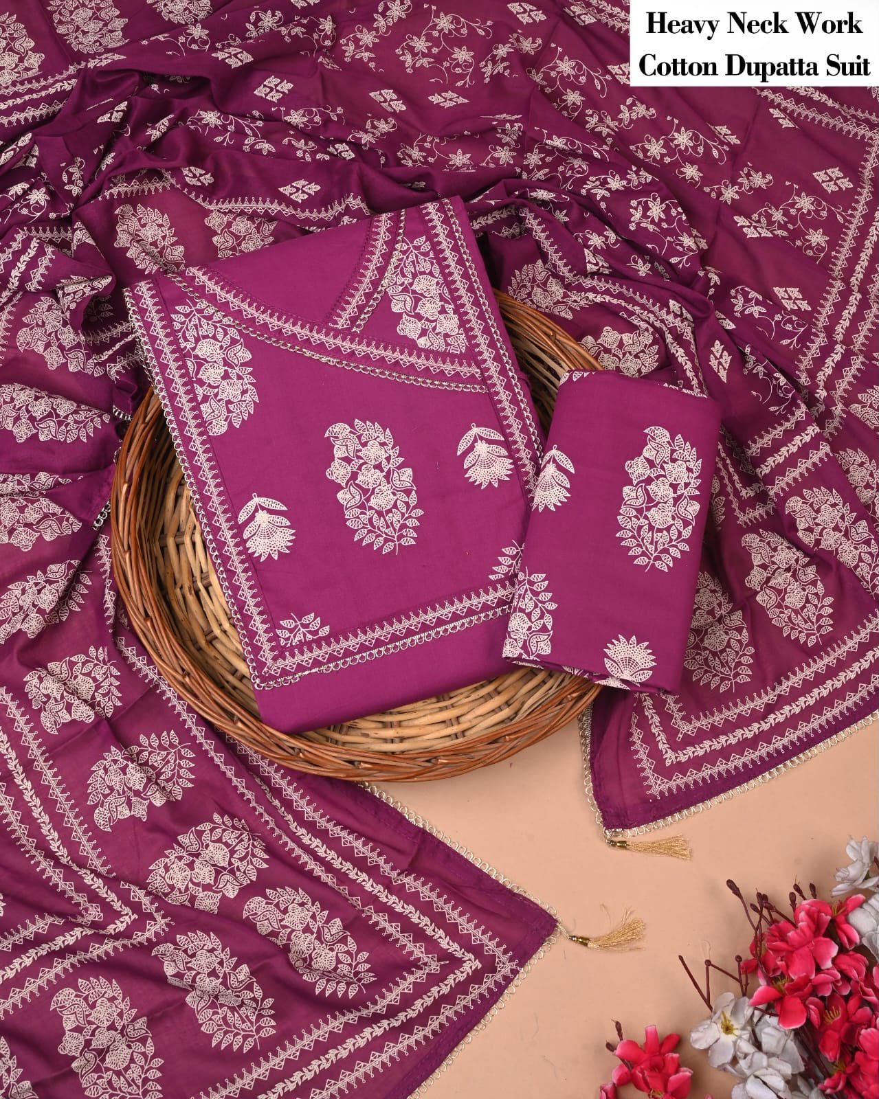 Cotton Dupatta Gota work Suit