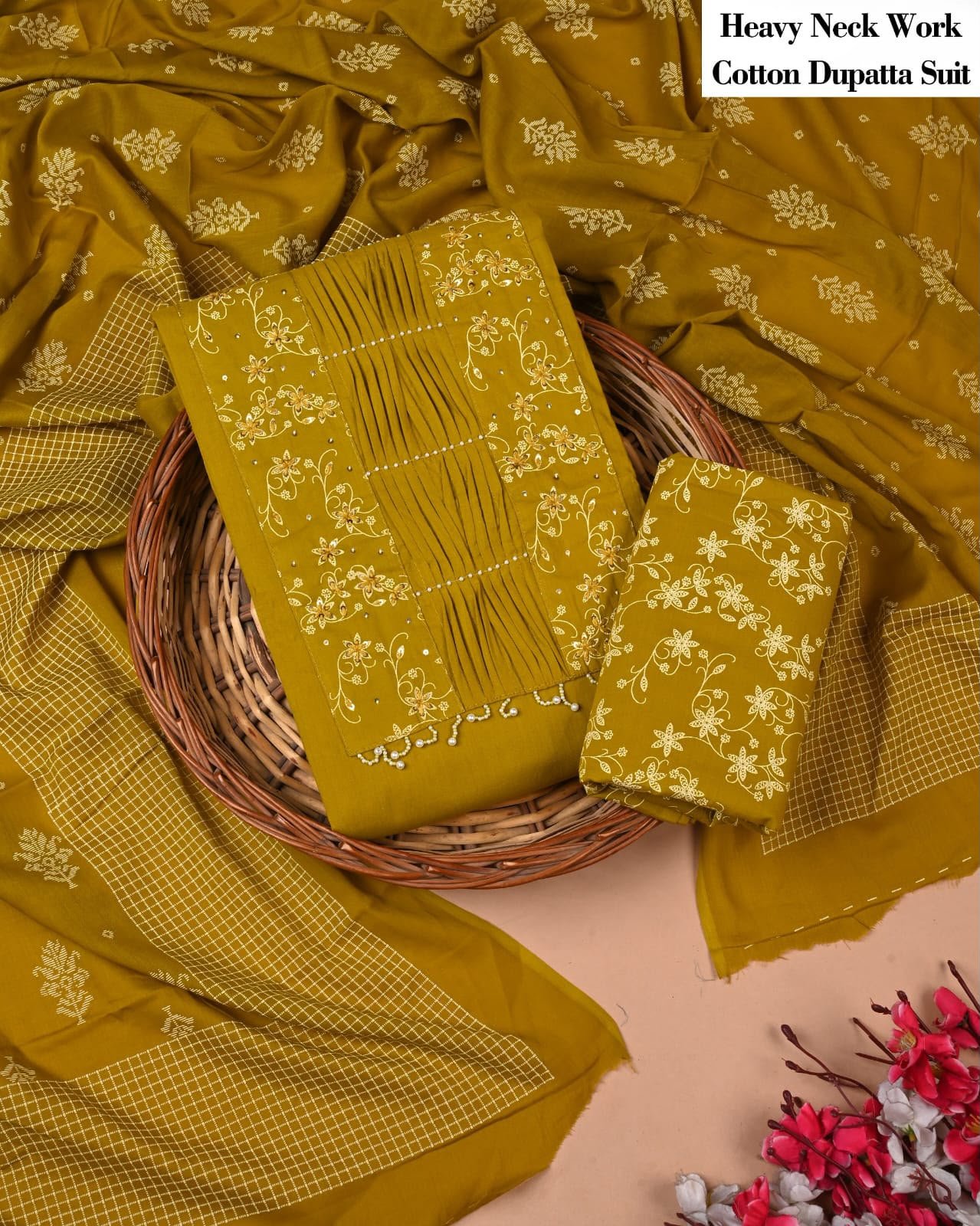 Cotton Dupatta Gota work Suit