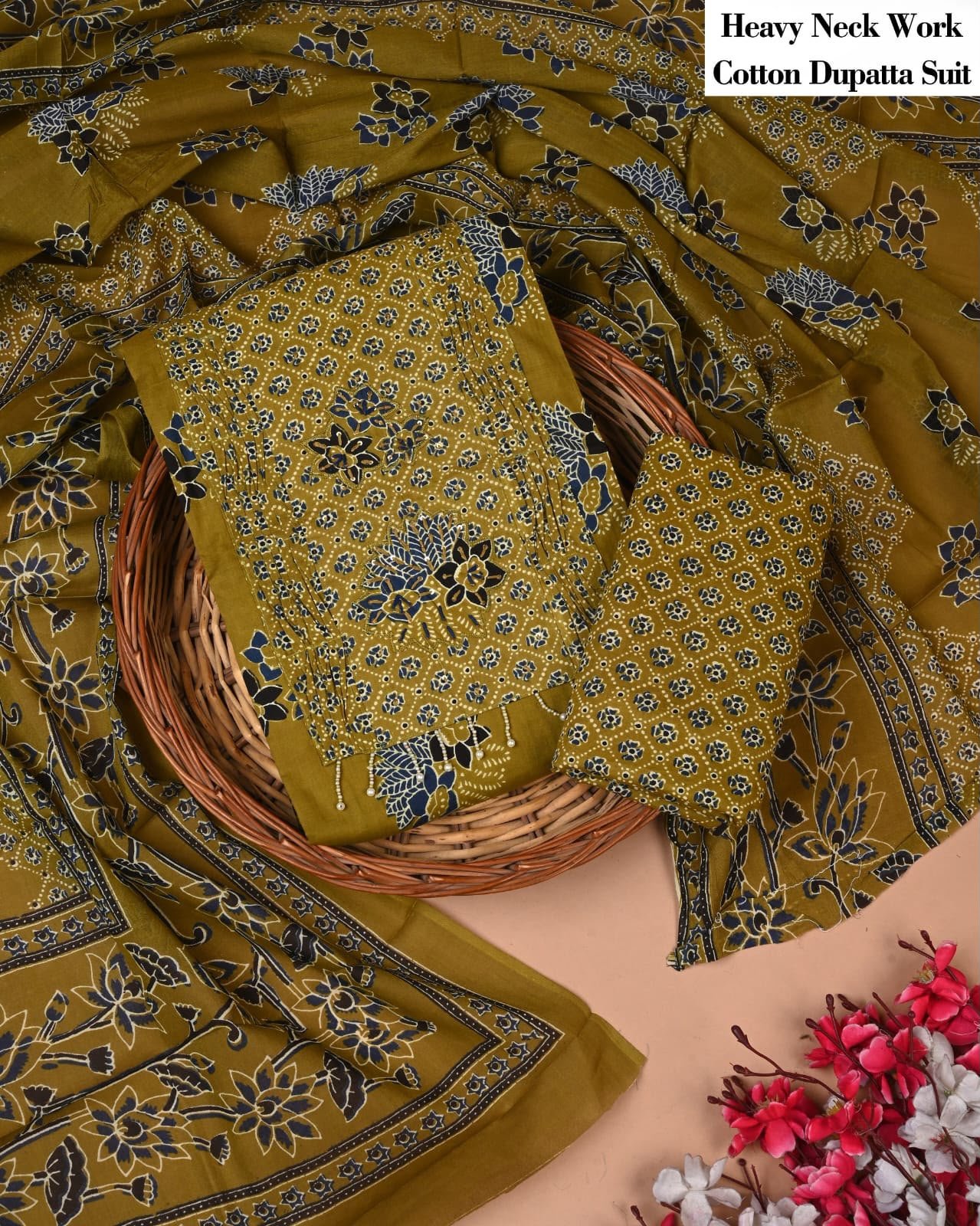 Cotton Dupatta Gota work Suit