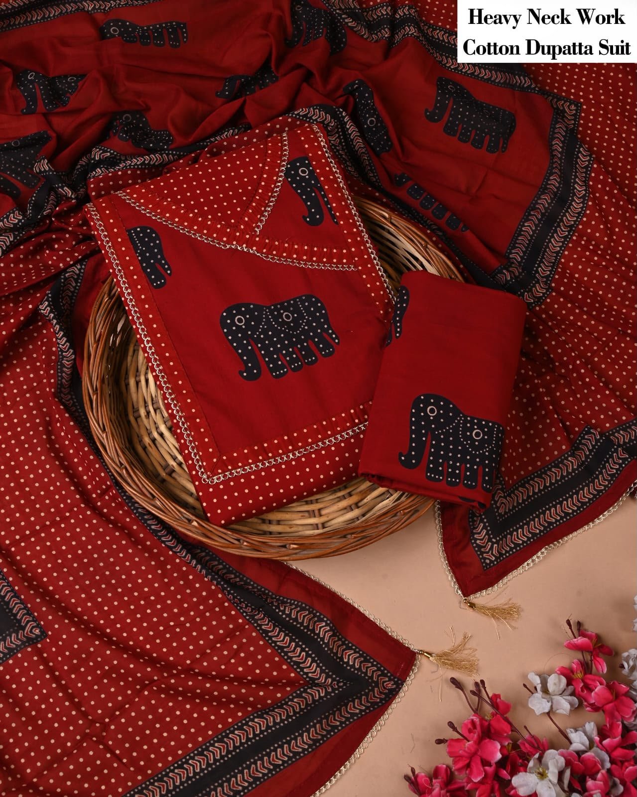 Cotton Dupatta Gota work Suit