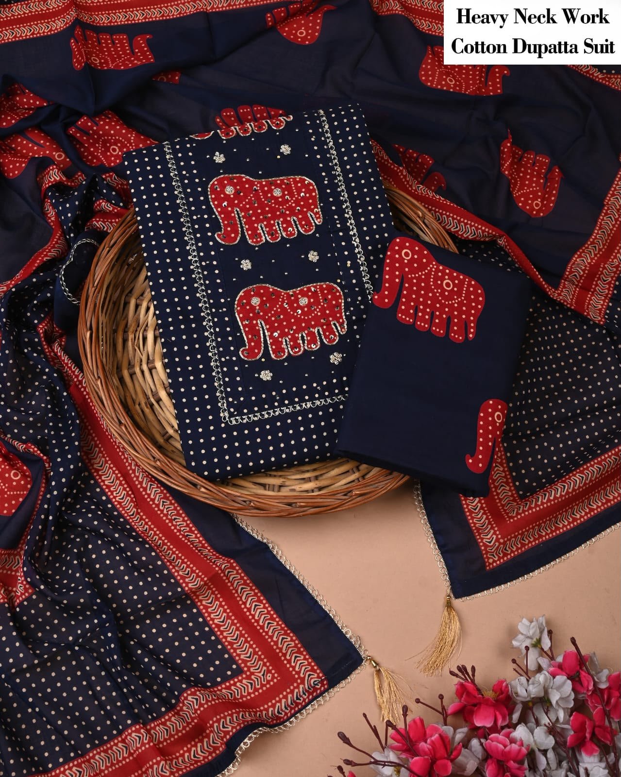 Cotton Dupatta Gota work Suit
